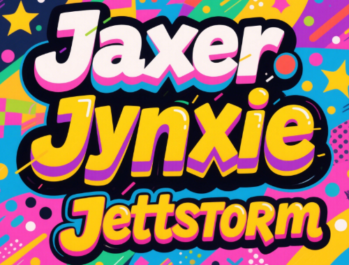 Stylized text of cool J nicknames in a vibrant design.