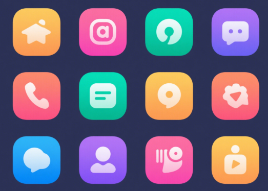 Minimalistic icons of various username generators.