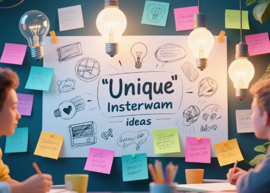 Artistic illustration of brainstorming unique username ideas.