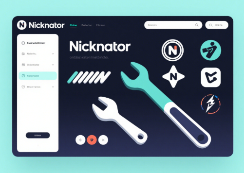 Illustration of Nicknator online nickname generator interface.