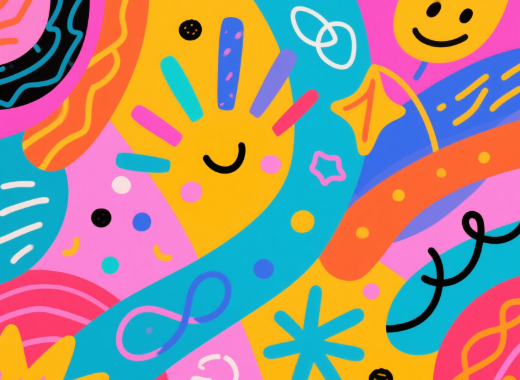 Colorful abstract art background symbolizing fun and creativity for social media