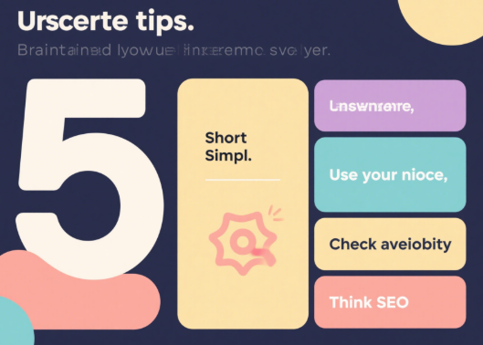 Infographic showing five tips for choosing an effective Facebook username for branding