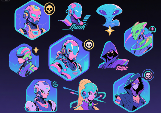 Avatars with symbol gaming handles