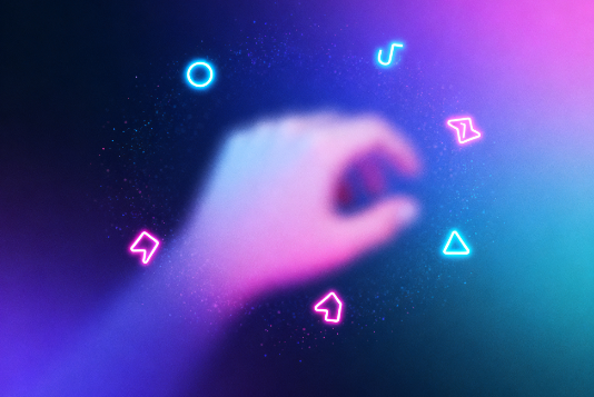 neon symbol nickname composition