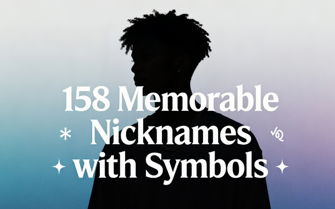 158 Memorable Nicknames with Symbols